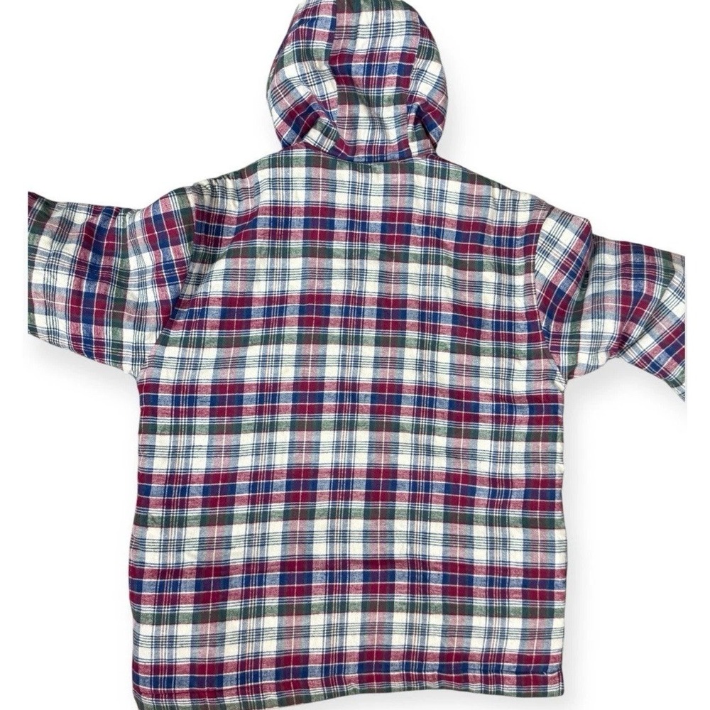Vtg Williams Bay Sherpa Lined Hooded Flannel Jacket Men's L Plaid Barn Chore - Picture 2 of 6